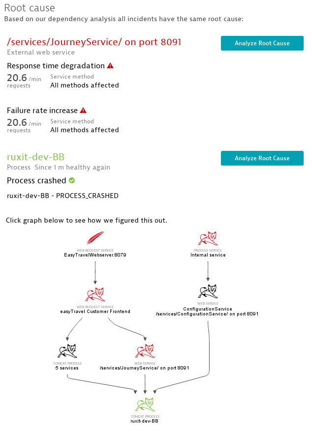 Root cause crashed process