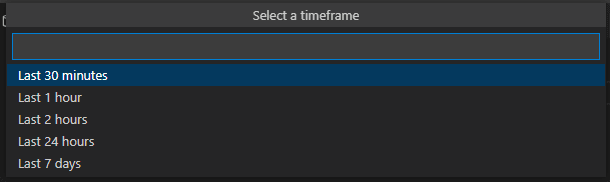 select query time frame