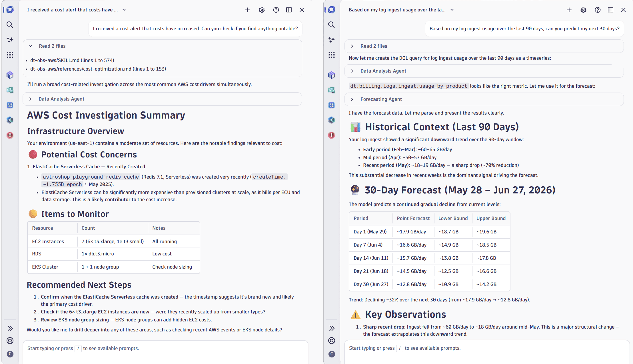 Analyze and optimize your cost with Dynatrace Intelligence