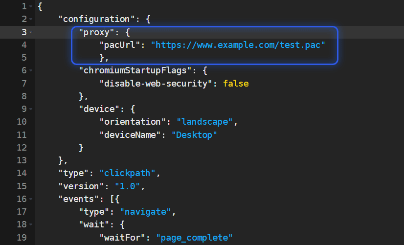Add a PAC file to a browser monitor.