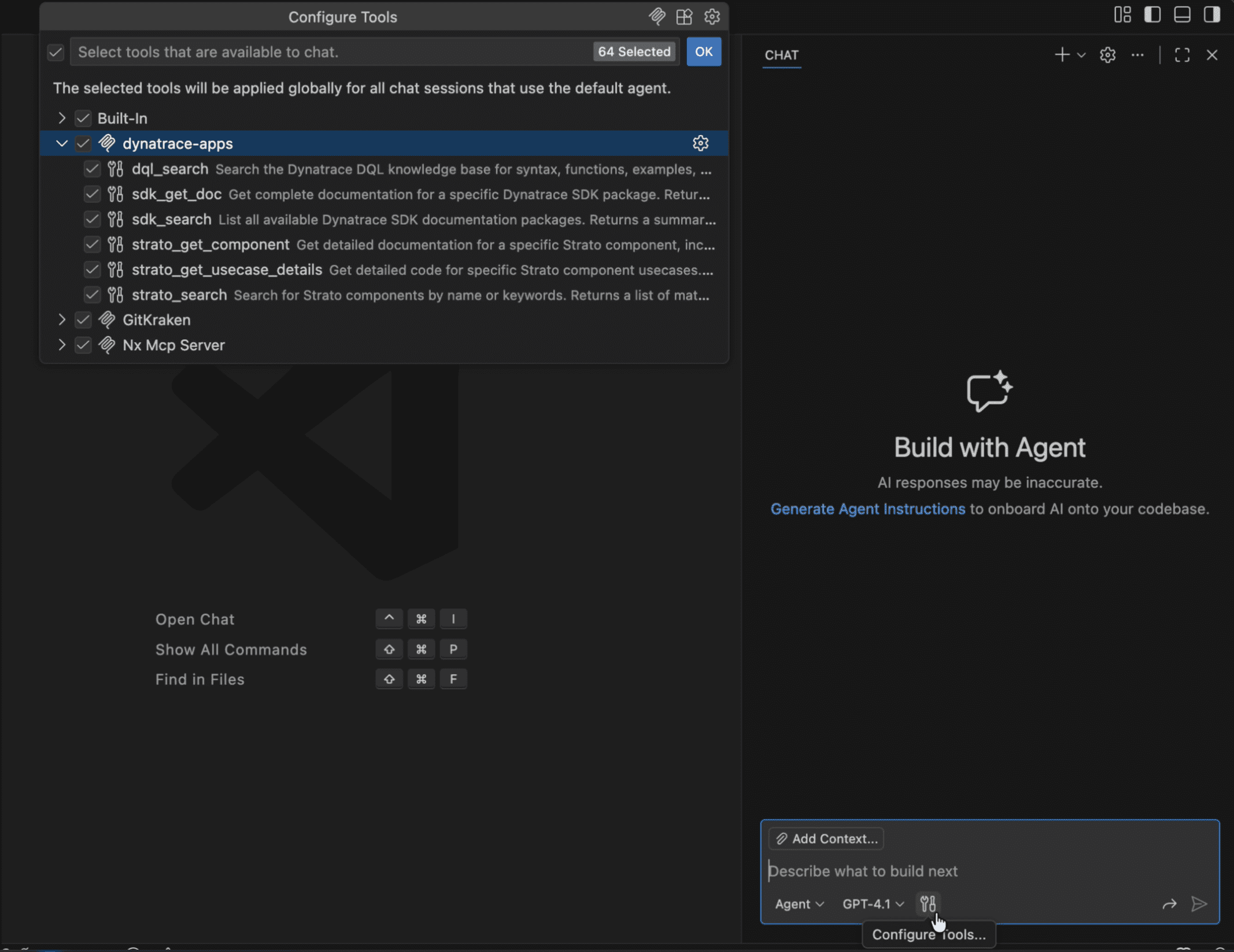 Configure tools in Copilot chat
