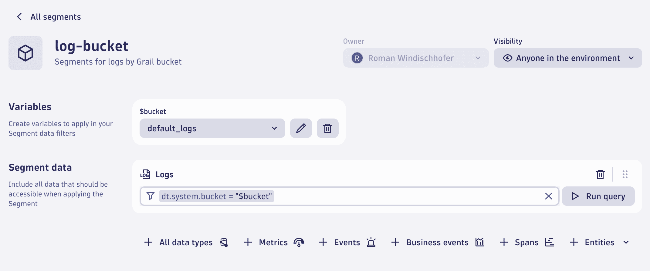 segments log buckets