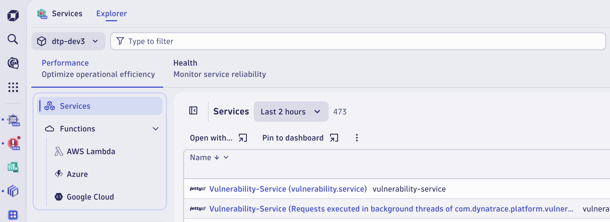 Services in dtp-dev3