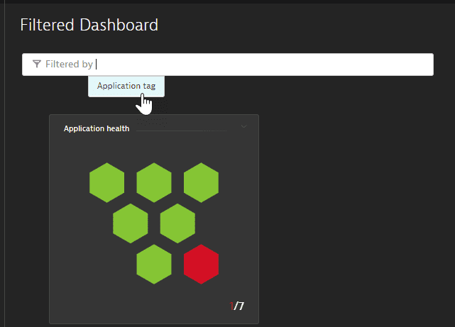 Dashboard filtering: select application tag filter in dashboard