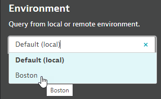 Example: select remote environment for tile