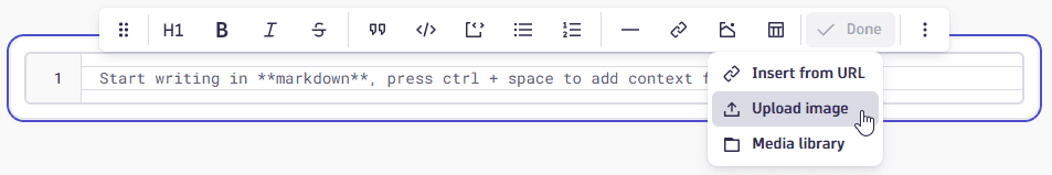 Select "Upload image"