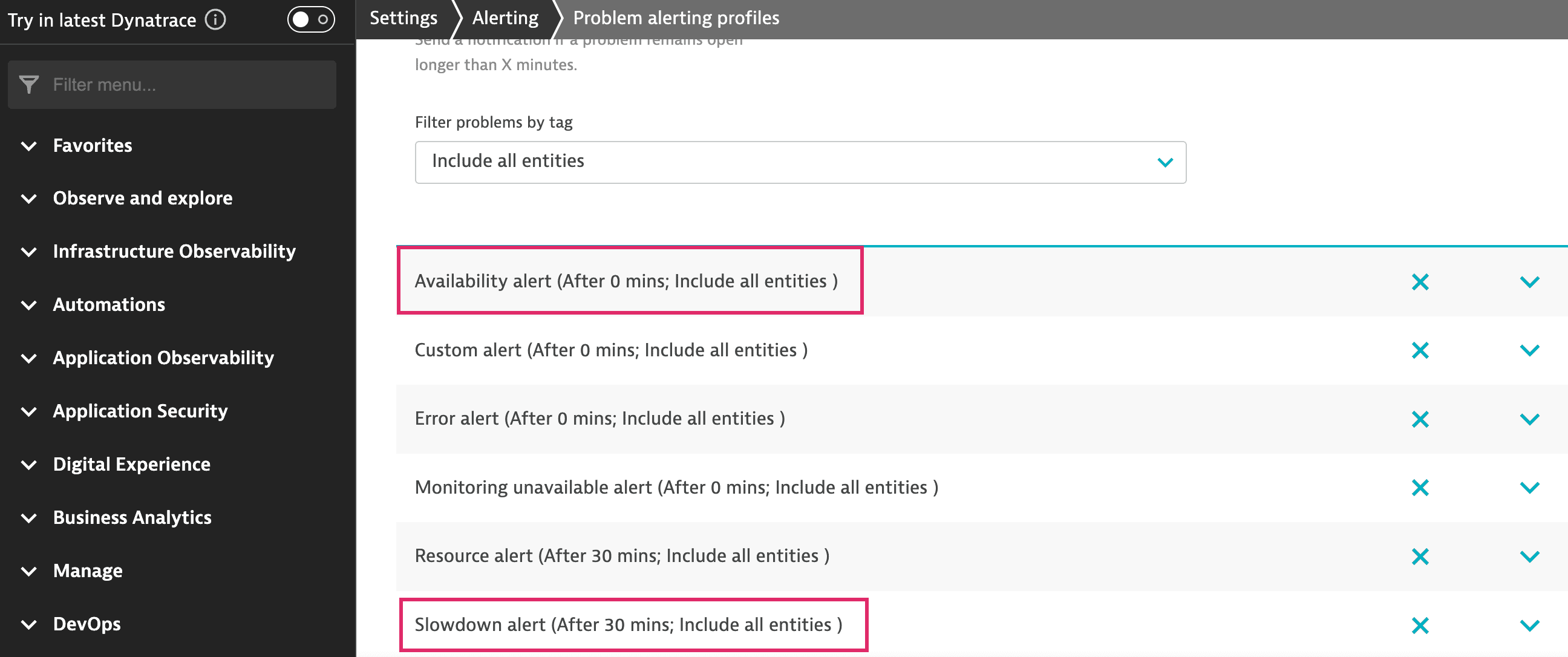 Add severity rules to an alerting profile