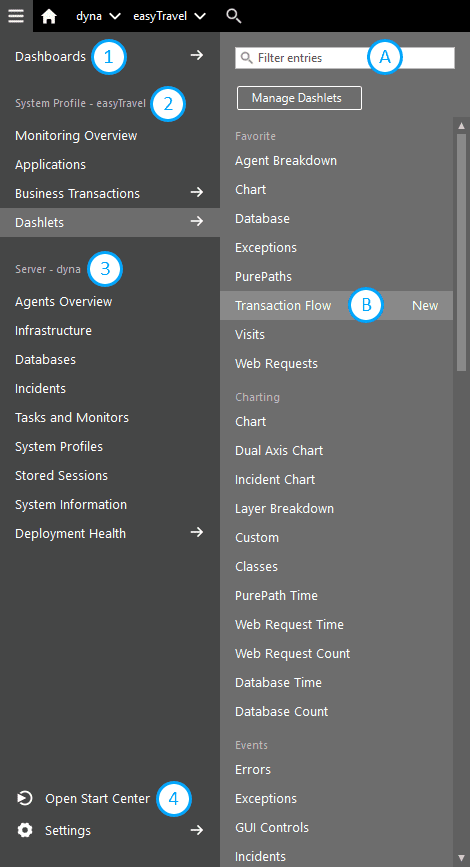 Sidebar with opened sub-bar