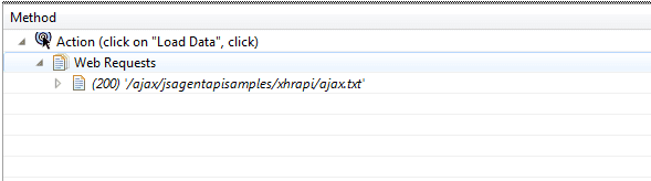 User Action generated by XHR call