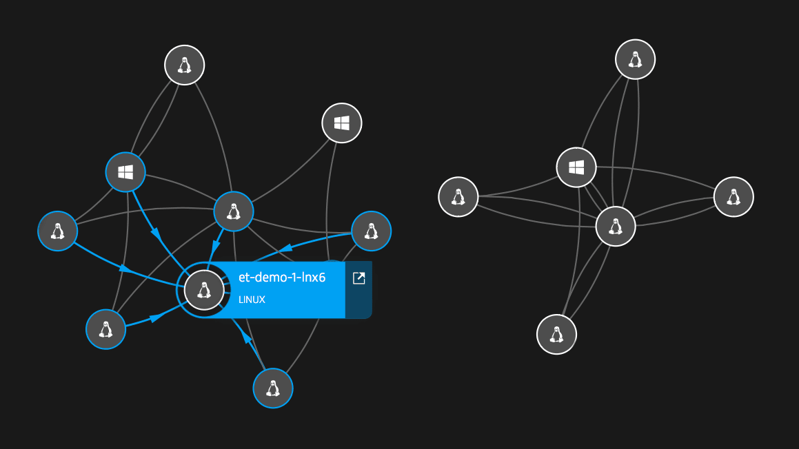 Smartscape host connection visualization.