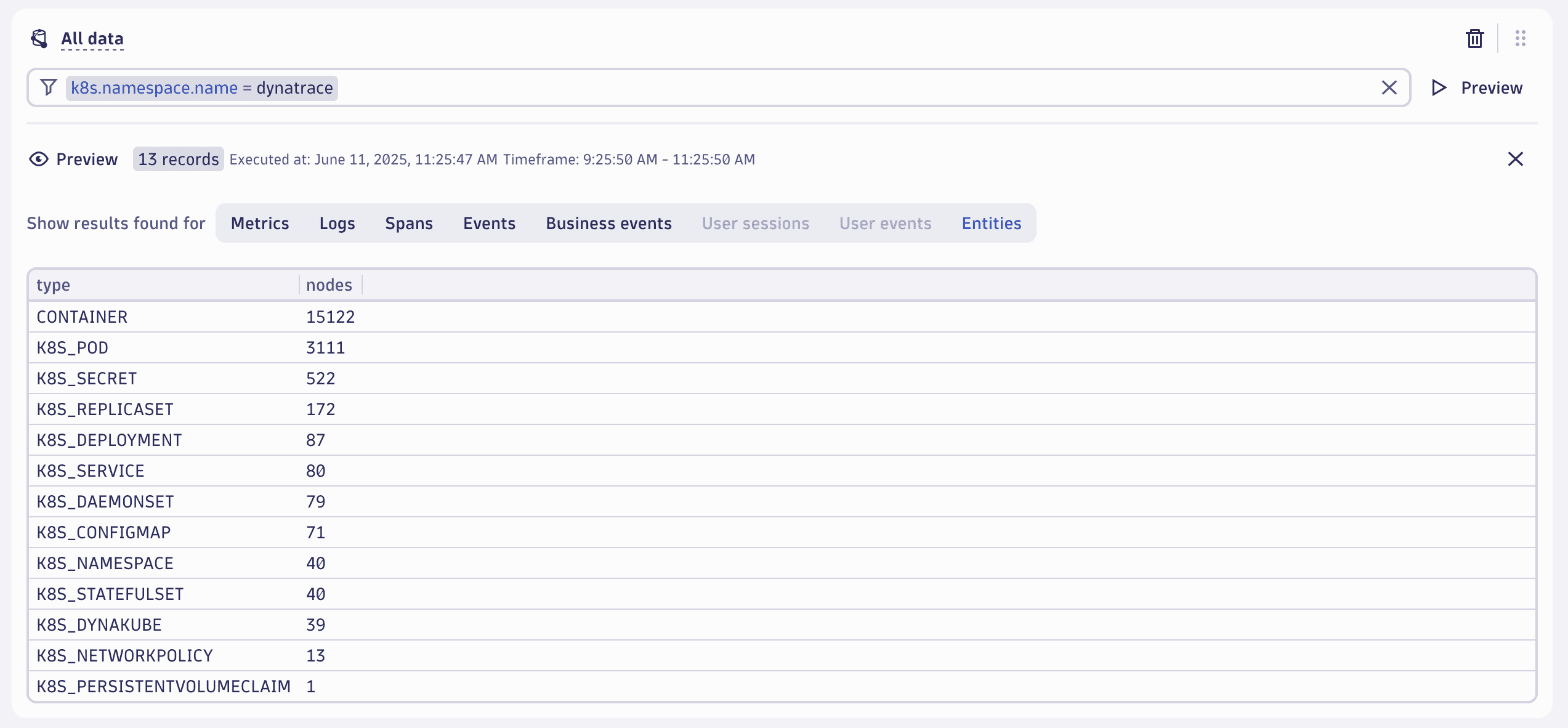 An example of configuring Smartscape nodes filters with segments data include blocks