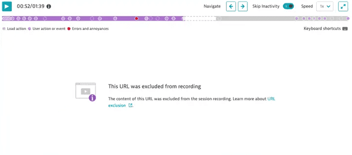 Session Replay - URL exclusion