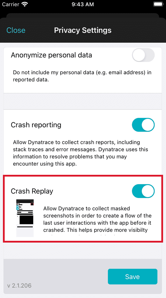 User opt-in  mode for Session Replay mobile