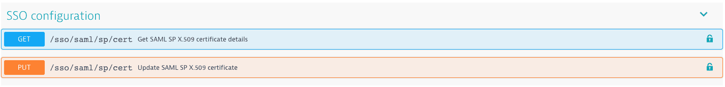 SAML signing SSL certificate REST API endpoints