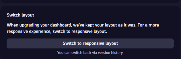 Switch to the new responsive layout via settings