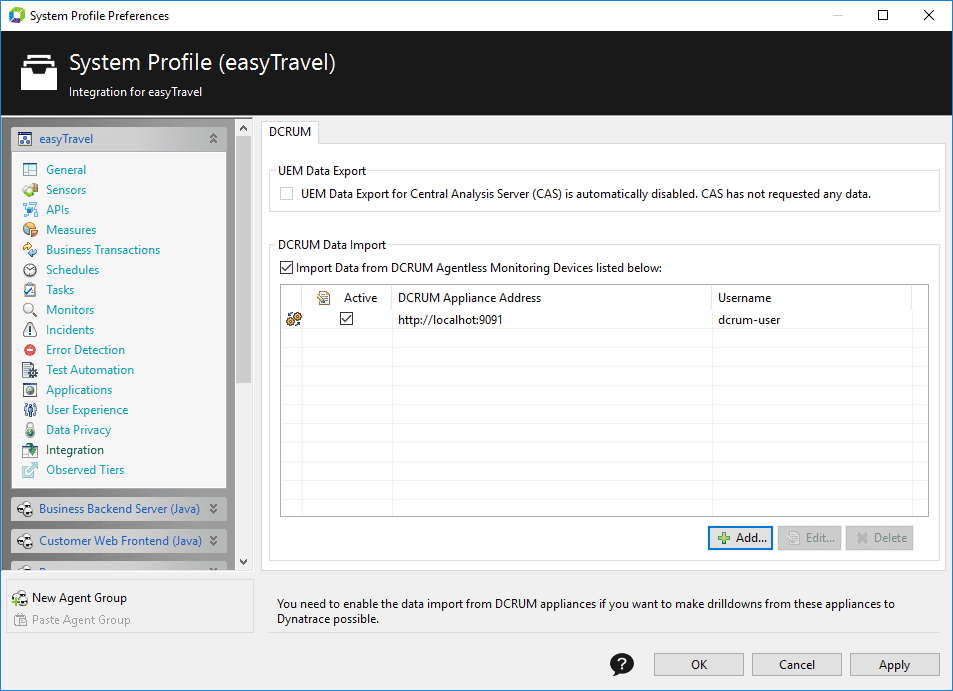 System Profile - Integration
