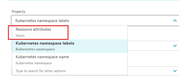 Management zone rule builder with Resource attributes selected as the condition property