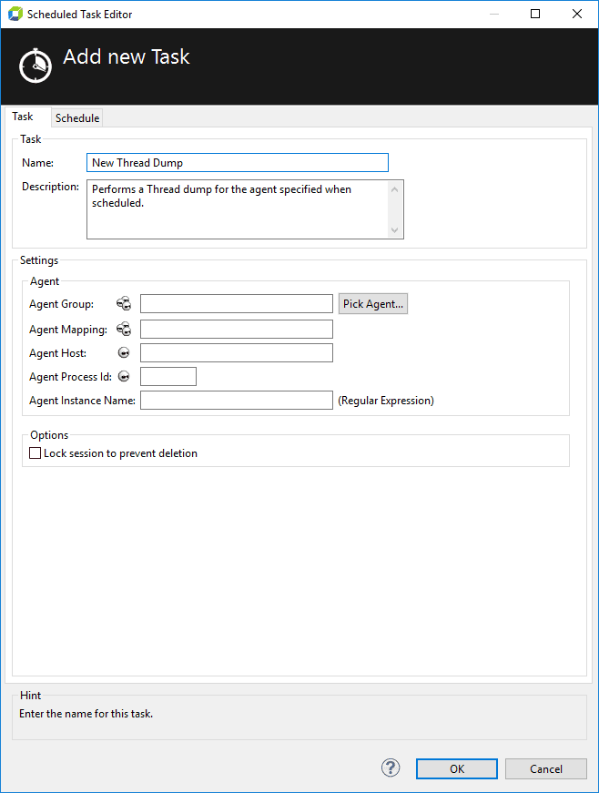 Thread Dump Task Configuration