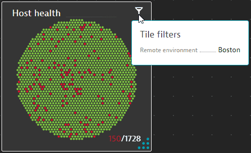 Example: display tile filters to see remote environment selection