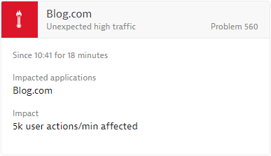 Unexpected high traffic event