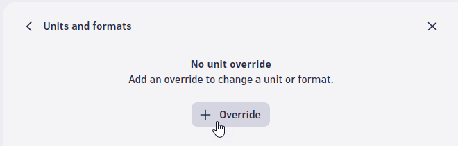 Units and formats: select "Override"