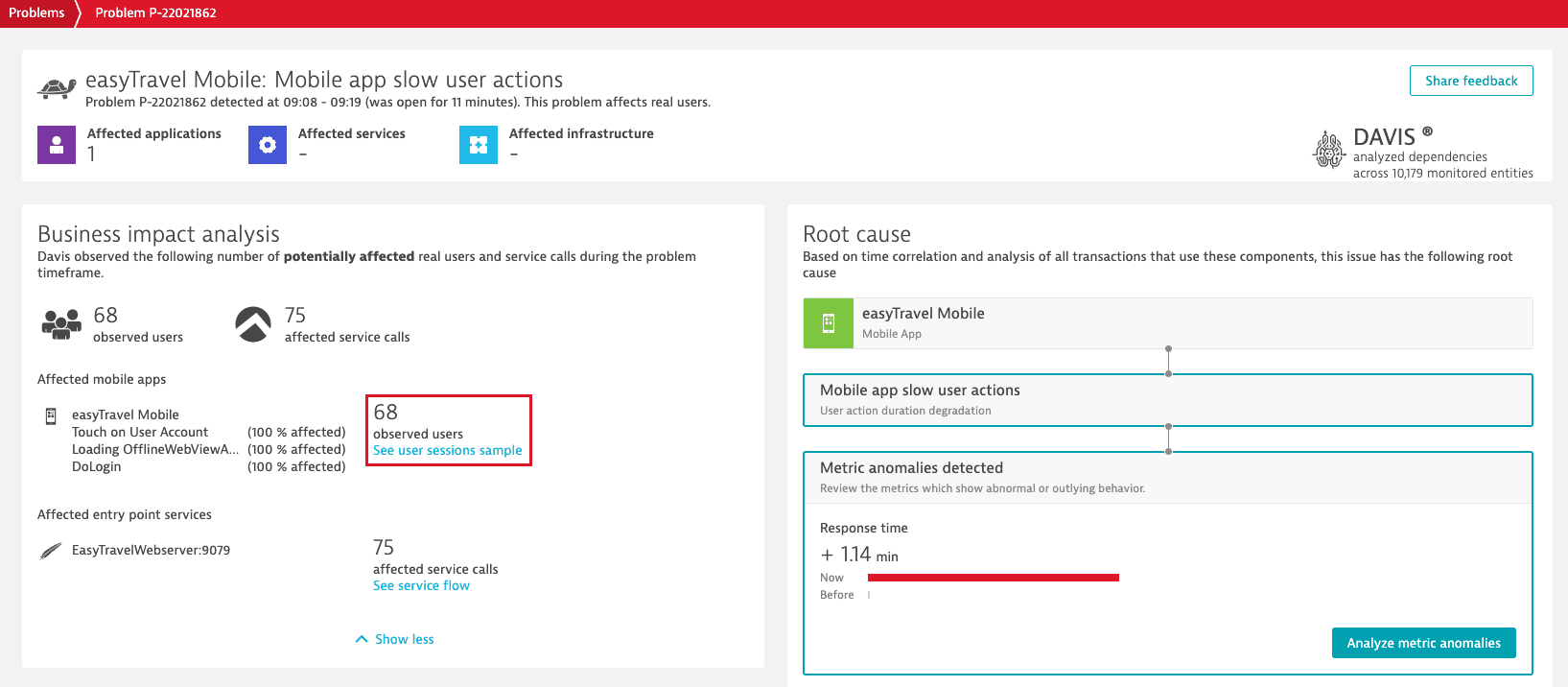 Problem details page