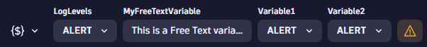 Dashboards: example: variables on a dashboard
