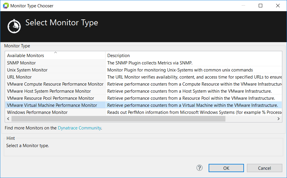 Choose the virtual machine monitor