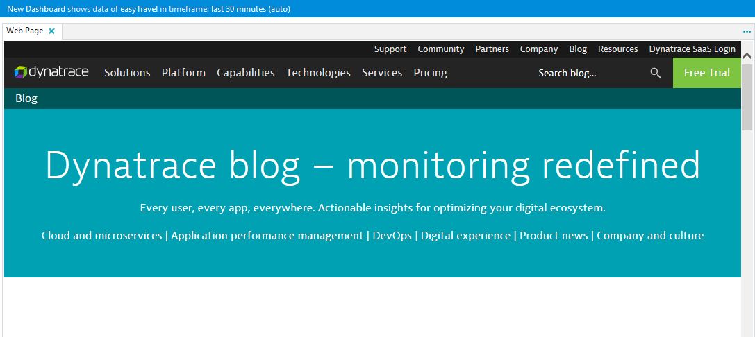 Web Page dashlet