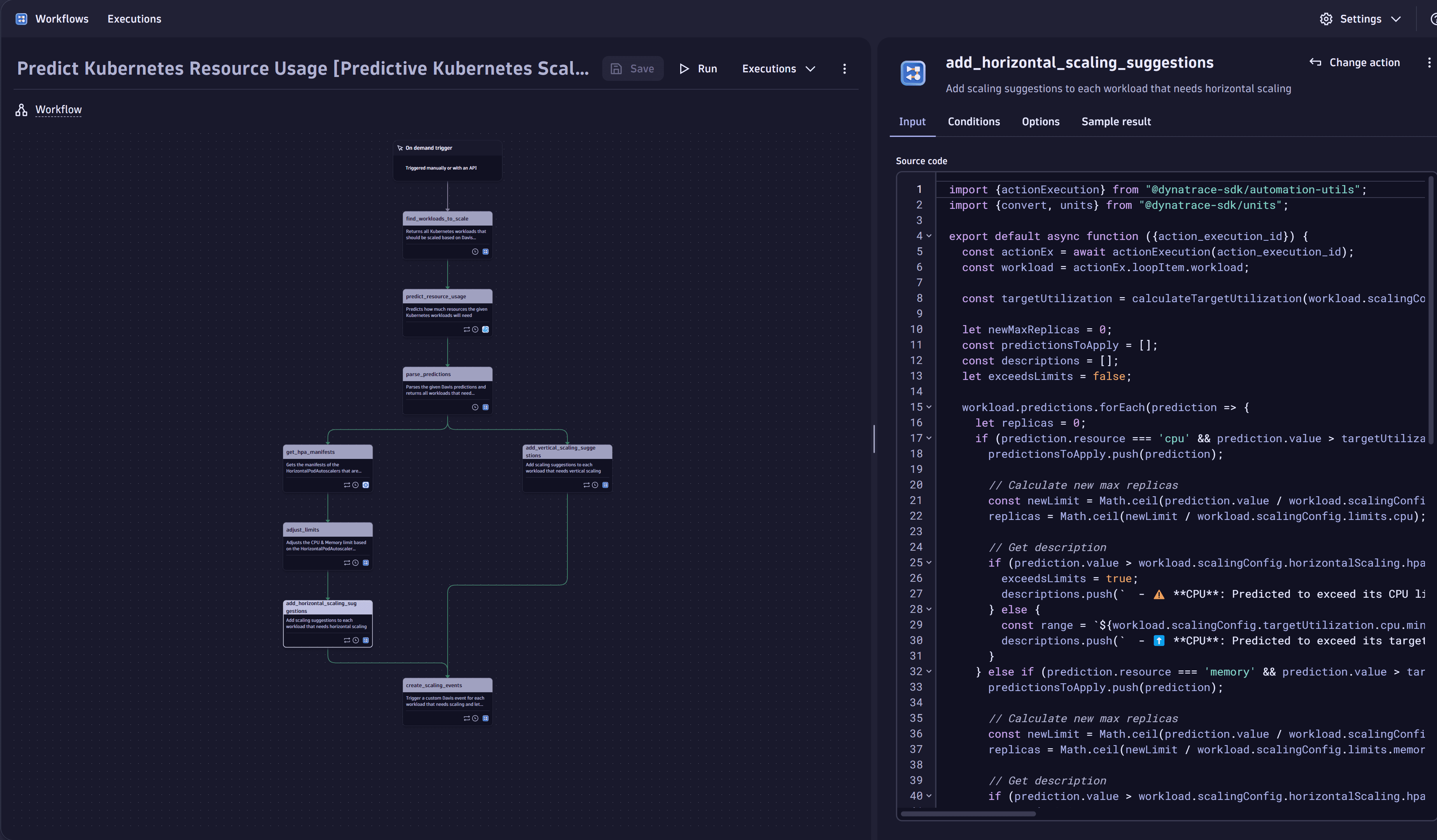 Use case: Predictive Autoscaling for Kubernetes Workloads - Predict Kubernetes resources usage workflow - add horizontal scaling suggestions task