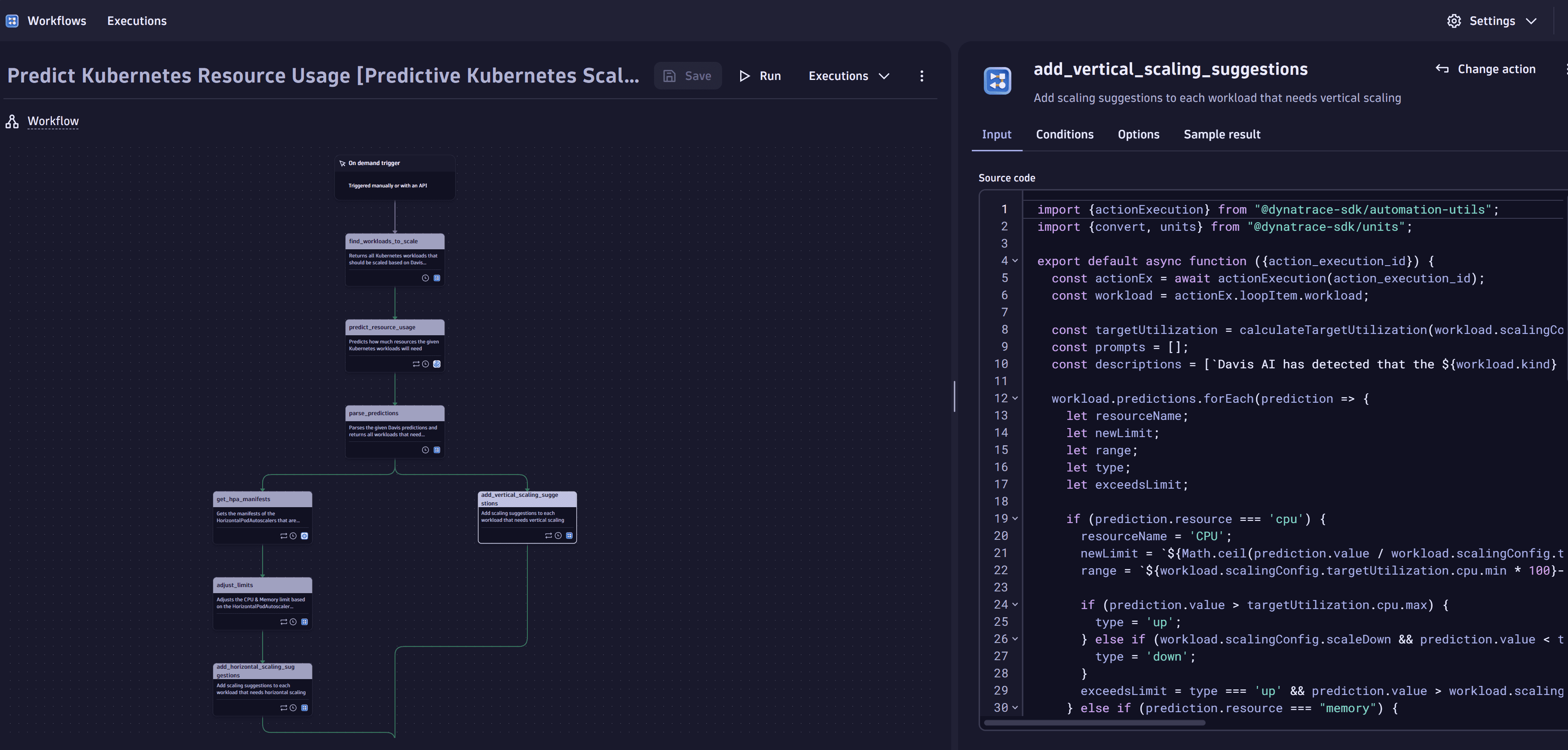 Use case: Predictive Autoscaling for Kubernetes Workloads - Predict Kubernetes resources usage workflow - add vertical scaling suggestions task