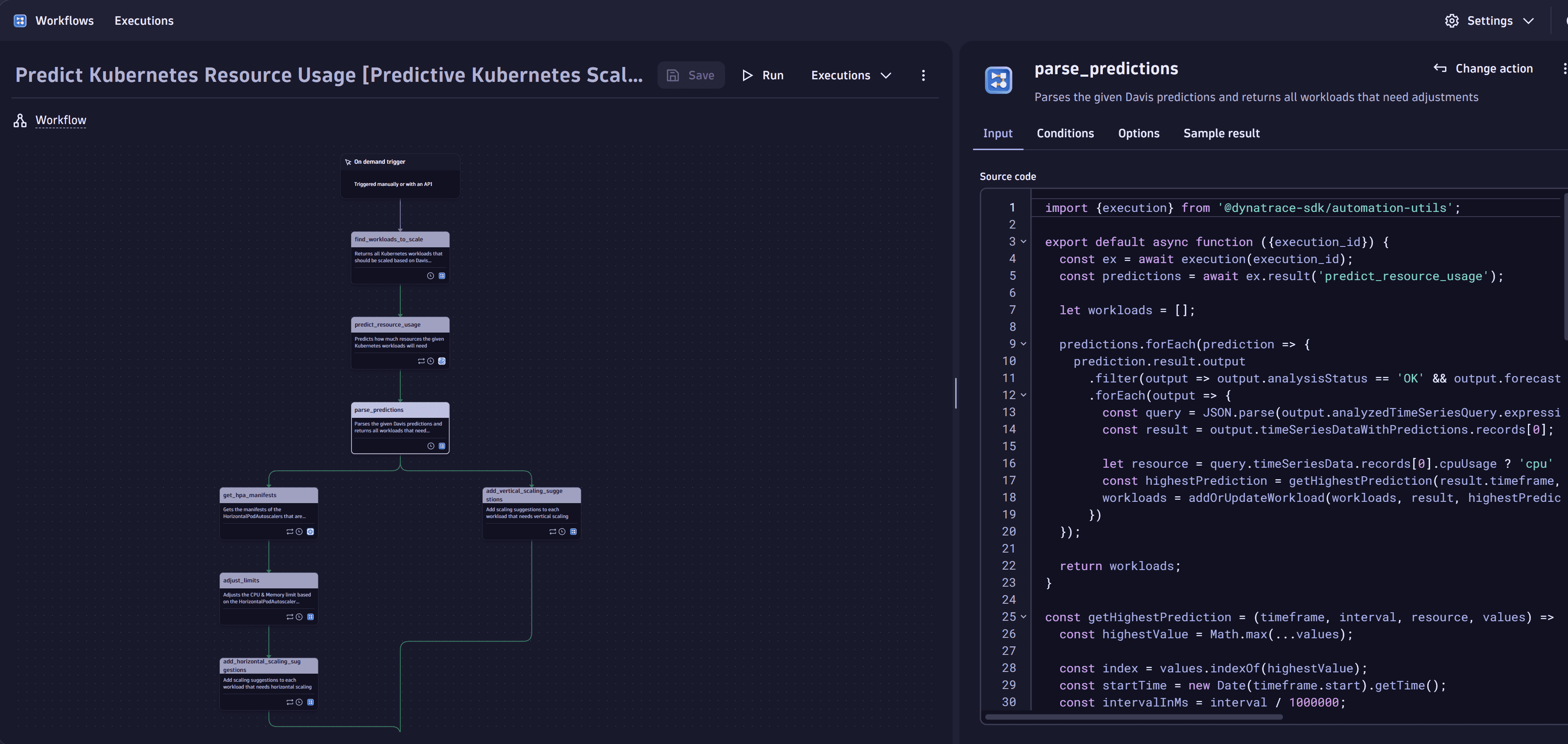 Use case: Predictive Autoscaling for Kubernetes Workloads - Predict Kubernetes resources usage workflow - parse prediction task