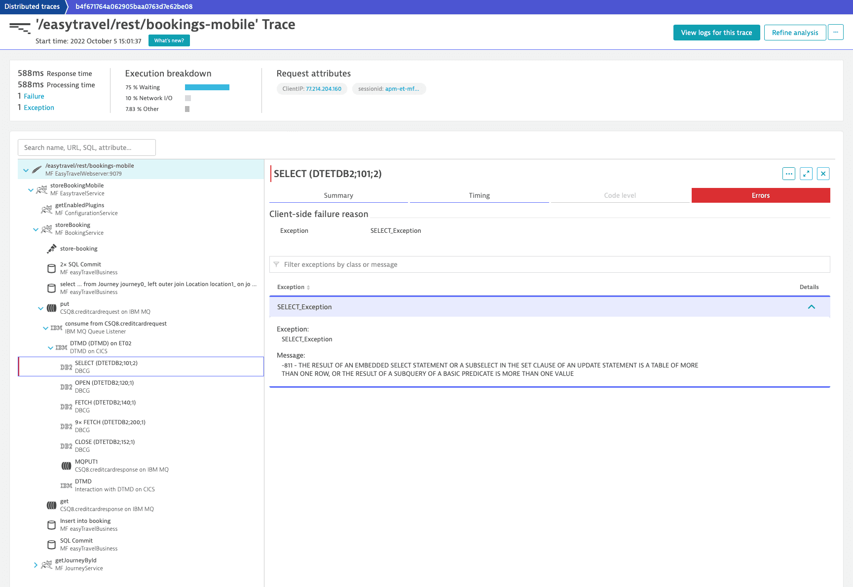 Trace transactions end to end Dynatrace Docs