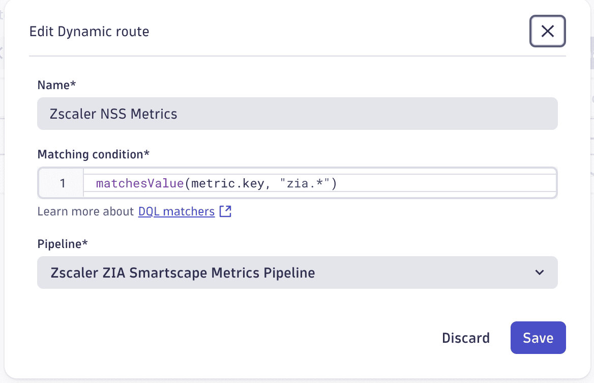 Metrics dynamic route