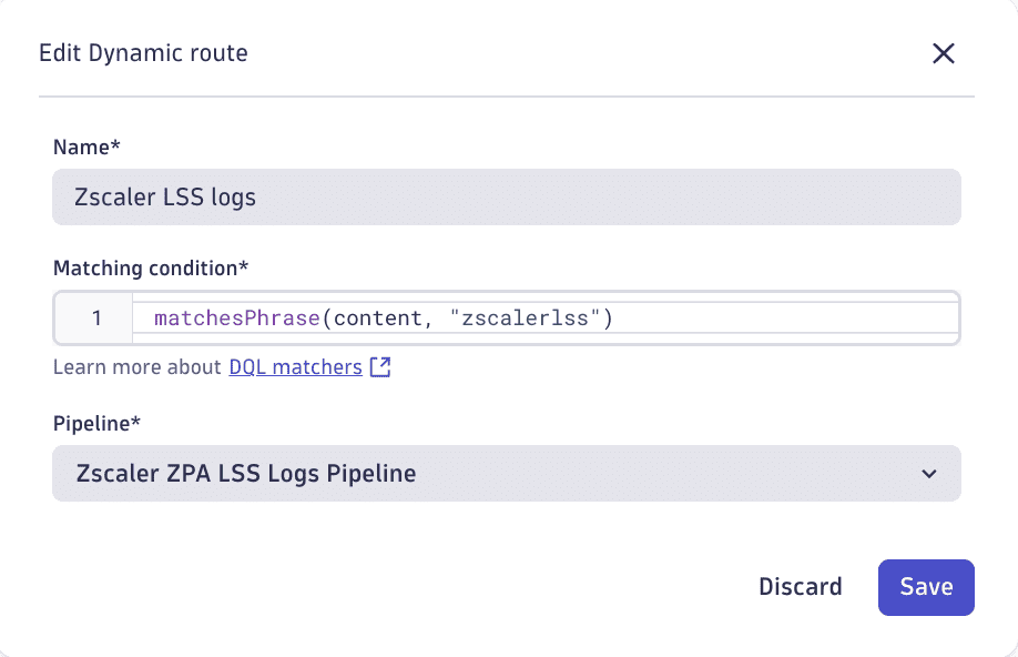 Logs dynamic route