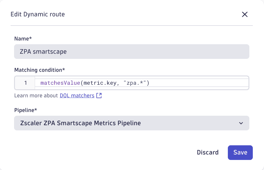 Metrics dynamic route