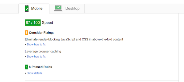 Google PageSpeed