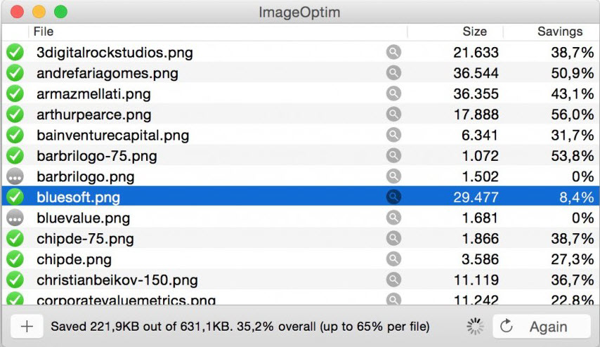 Imageoptim is a wonderful tool to crunch every little unnecessary piece out of your images