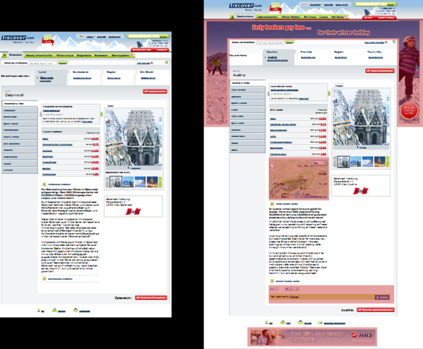 Figure 2 Web site with and without third party content.