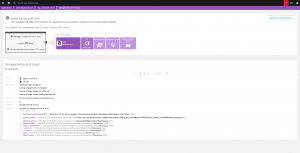 JavaScript error with stack trace