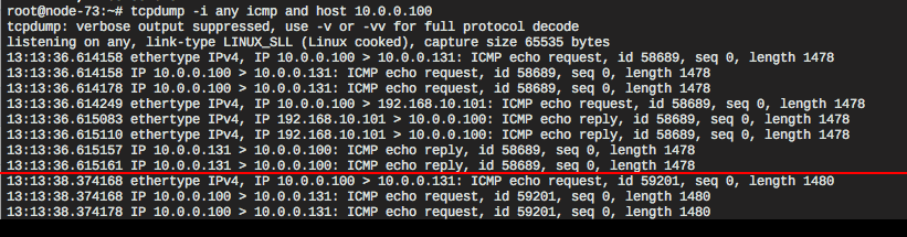 Tcpdump of ping with payload size 1470 and 1472 (+ 8 bytes ICMP header, yields lengths 1478 and 1480)