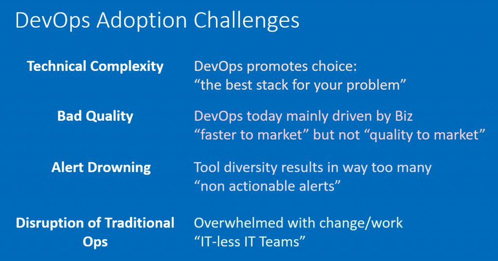 Faster-to-market vs. quality-to-market can be a key challenge when adopting Business Driven DevOps