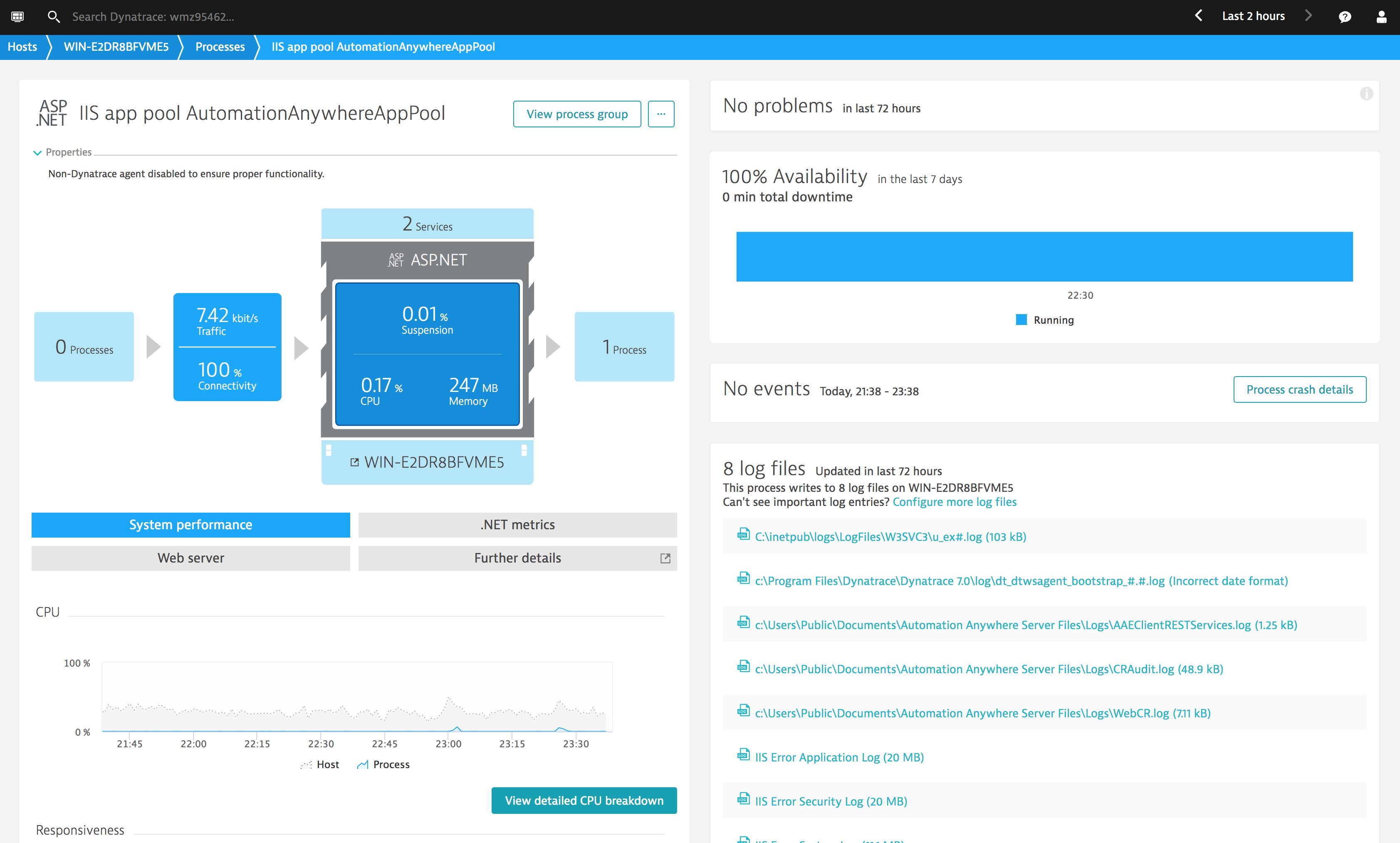 Screenshot RPA Pool