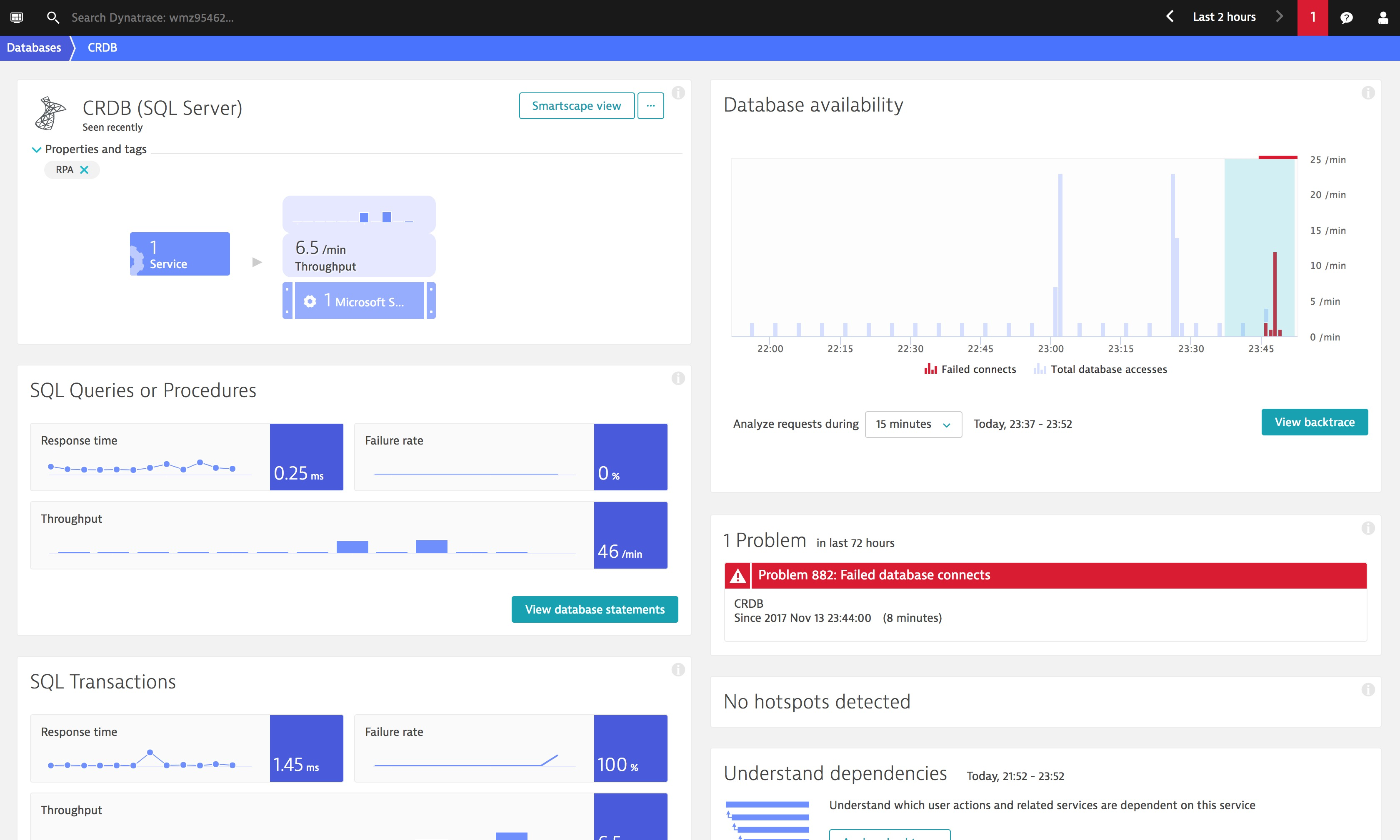 Screenshot RPA Problem Detail