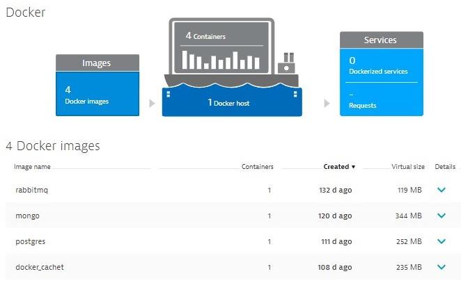 Dynatrace lists all docker images automatically detected by OneAgent including information about age, size and usage!