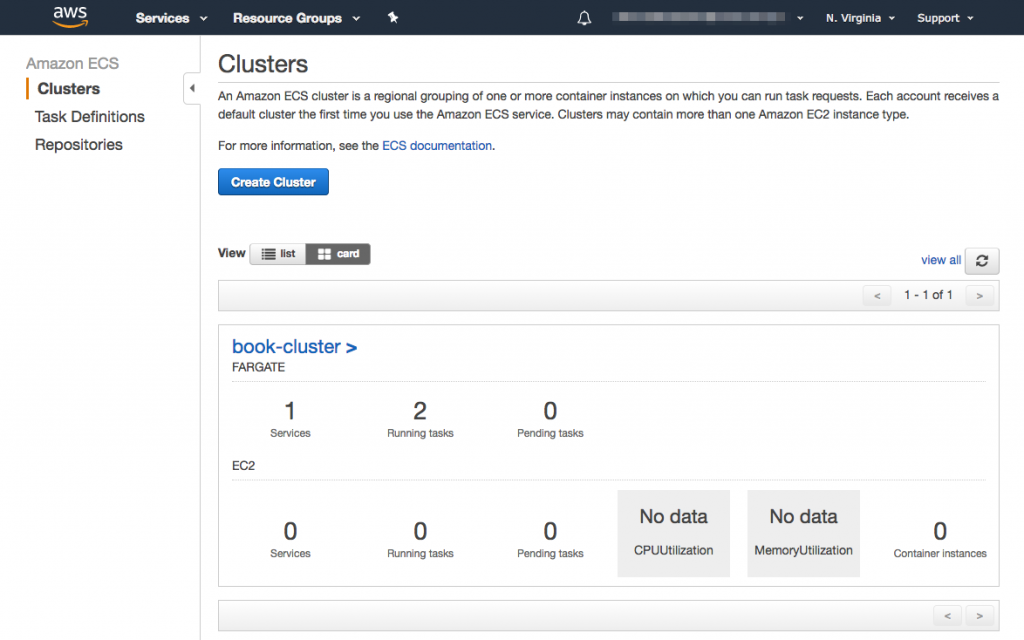 Running service in ECS cluster