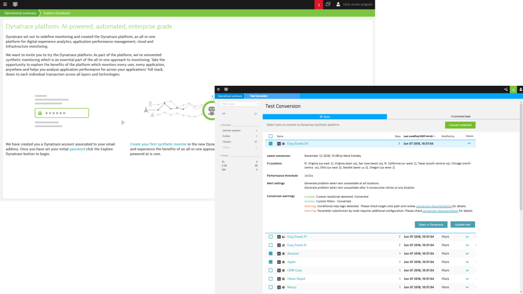 DYNATRACE SYNTHETIC MONITORING API
