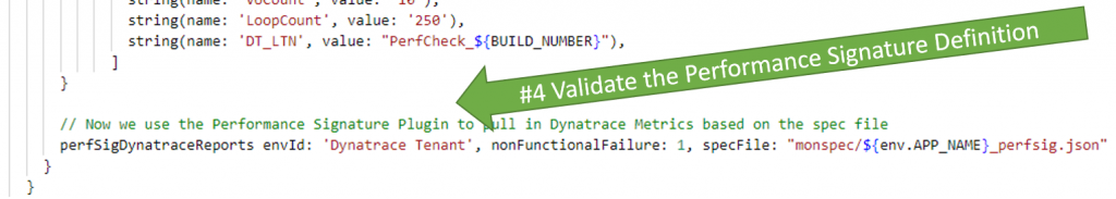 perfSigDynatraceReports takes the specFile as input parameter and evaluates it by querying the Dynatrace TimeseriesAPI against the specified Dynatrace Tenant