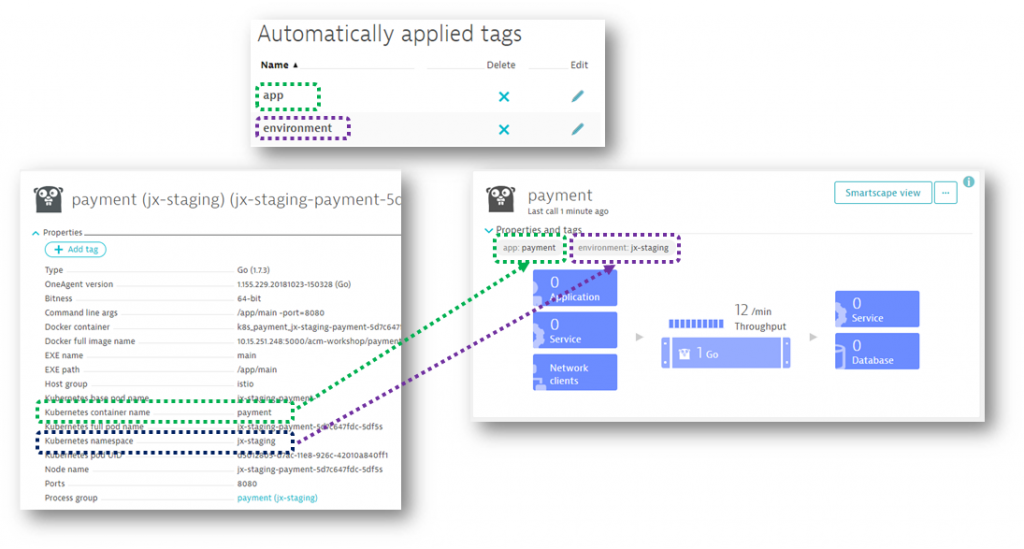 Leverage the wealth of meta data information available to properly tag your services, processes and hosts.