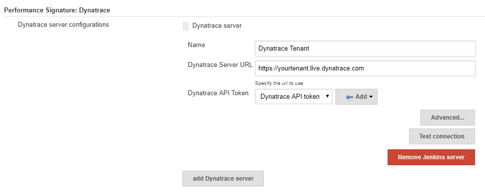 Configure one or more Dynatrace Tenants. All you need is Dynatrace Tenant URL and the API Token.